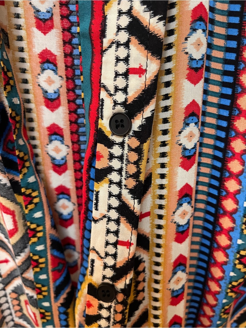 Colorful Printed Long Duster Jacket Coverup - Picture 3 of 5